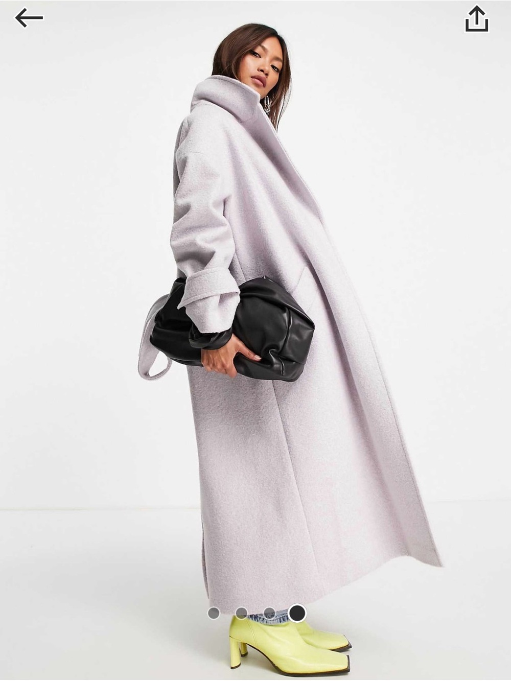 Topshop Boucle Wrap Belted Coat in Lilac